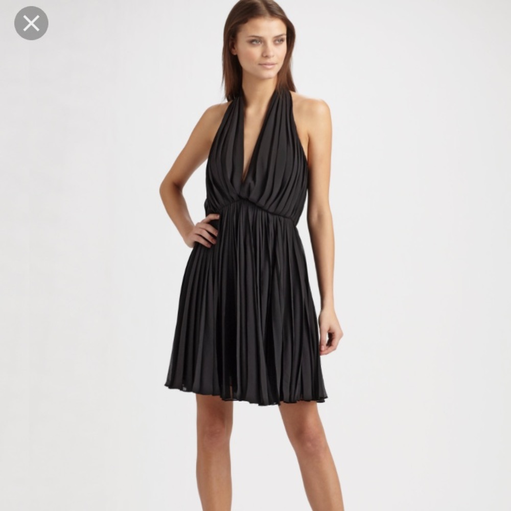 Halston Heritage Purple pleated halter dress